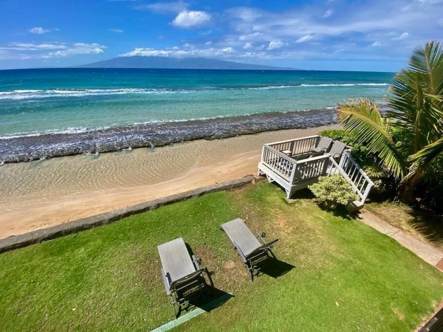 Oceanfront With Aircon-Hear The Waves-Amazing Views-Wifi Leilighet Lahaina Eksteriør bilde